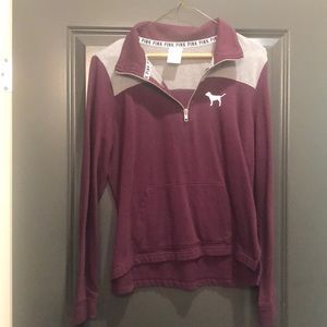 PINK maroon and grey half zip